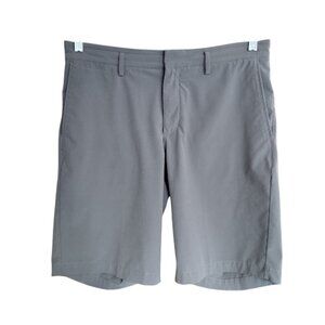 NIKE Golf Shorts Dri-Fit Standard Fit Flat Front Grey Lightweight Summer 32